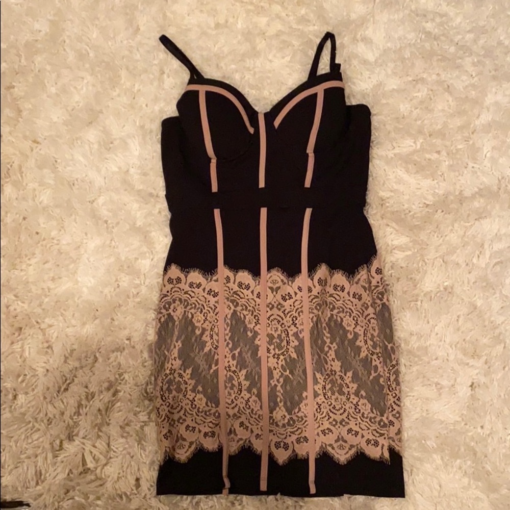 Blāshe black dress with pink detailing